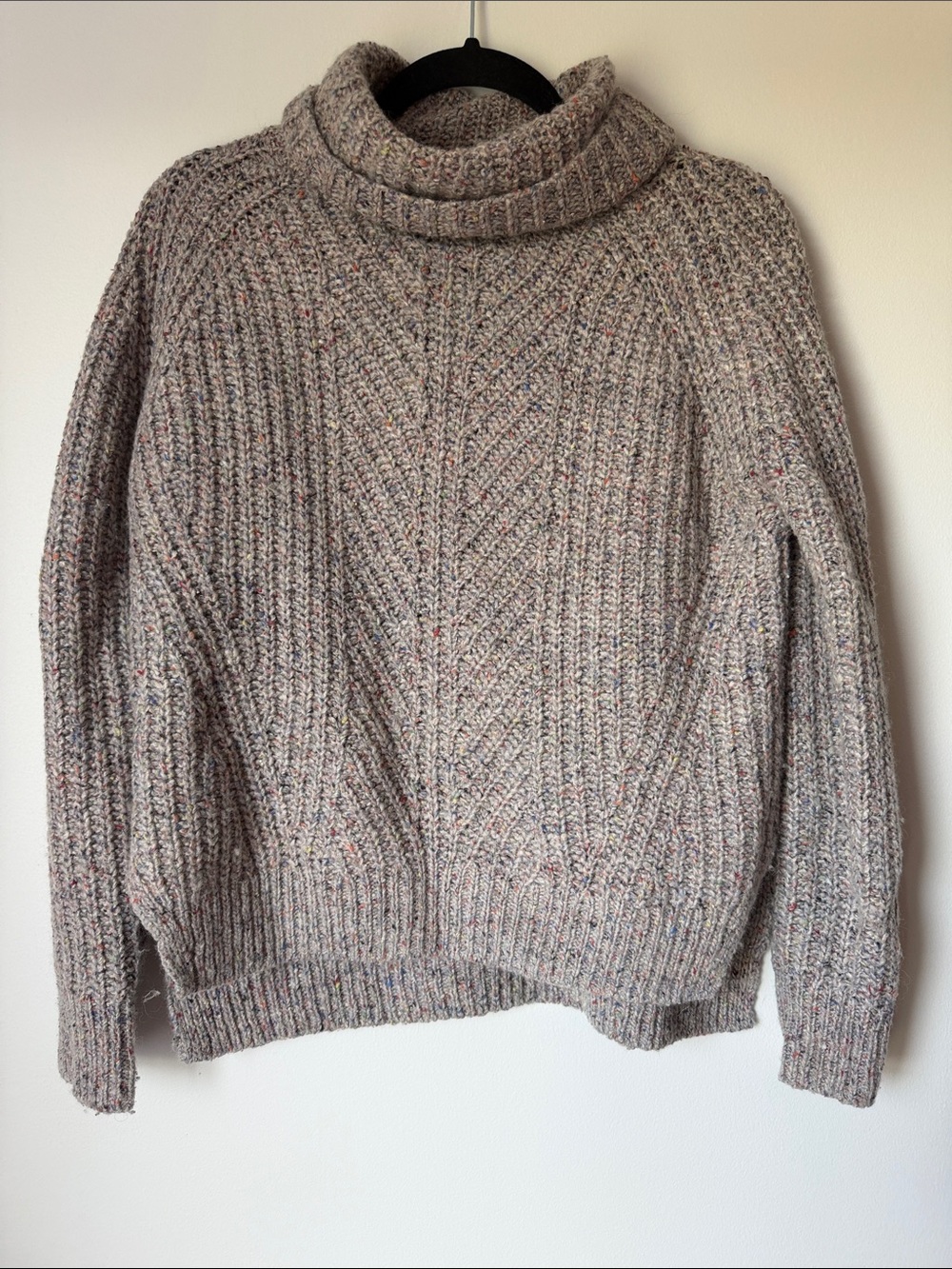 Madewell Speckled Cream Turtleneck Sweater
